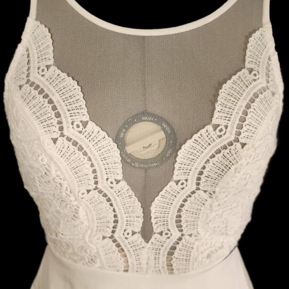 Lulu's I promise  white mesh sheer bodice skater dress in size Large - Picture 8 of 9